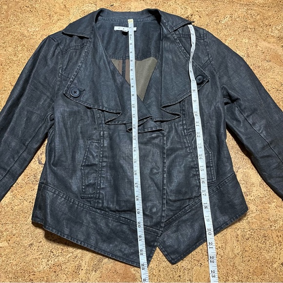 CAbi Waxed Linen Moto Jacket in Sz S - Picture 11 of 13